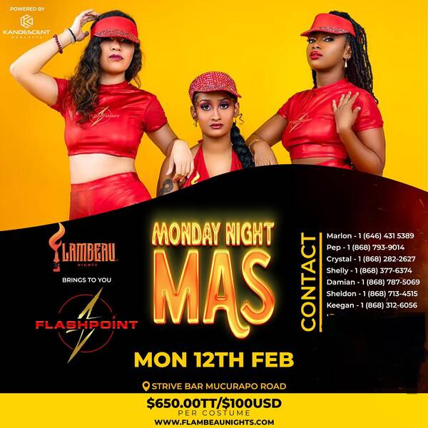 Island E-Tickets • Flambeau Nights-Flashpoint-Monday Night Mas 2024 powered  by Kandescent Koncepts